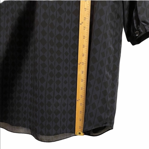 Cabi 3102 black purple Chiffon Long Sleeve dress - Picture 13 of 14